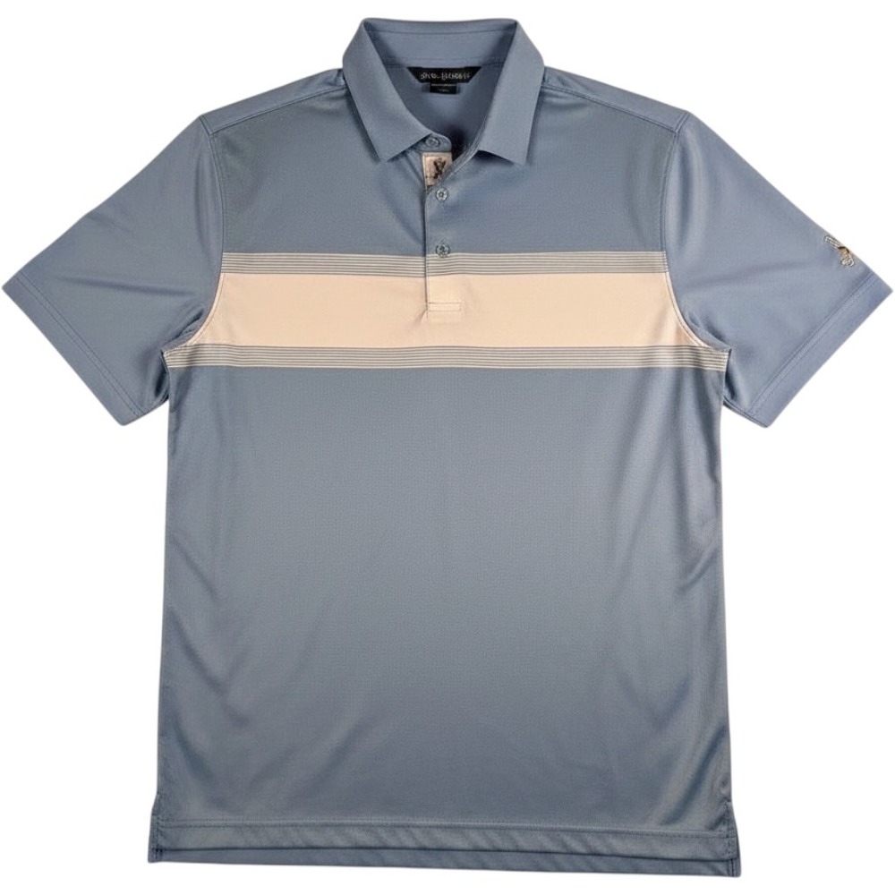 NWT Levelwear Polo Shirt Mens M Blue Winged Foot Golf Club Logo
